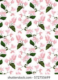 Floral seamless pattern with bougainvillea vector illustration