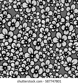 Floral seamless pattern. Bouquet of flowers. Vector sketch hand-drawn. Perfect for for wedding invitations, greeting cards, tickets congratulations, floral decoration, line illustration for laser cut.