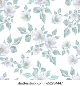 Floral seamless pattern with    bouquets of flowers.  Vector hand drawn background.