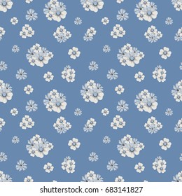 Floral seamless pattern with  bouquets of flowers.  Vector hand drawn background  for textile, print, wallpapers, wrapping.