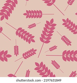 Floral seamless pattern. Branch with decorative leaves texture. Bloom nature summer garden textured background. For textile, print, background.