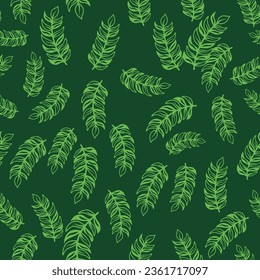 Floral seamless pattern. Branch with leaves ornamental texture. Flourish nature summer garden textured background