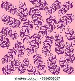 Floral seamless pattern. Branch with leaves ornamental texture. Flourish nature summer garden textured background