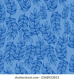 Floral seamless pattern. Branch with leaves ornamental texture. Flourish nature summer garden textured background