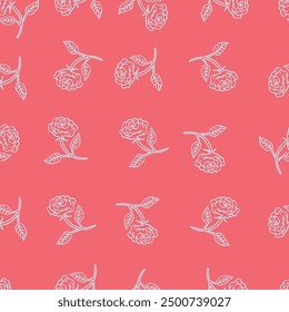 Floral seamless pattern. Branch with leaves ornamental background.