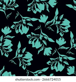 Patrón floral sin fisuras. Rama con hojas de fondo ornamental.