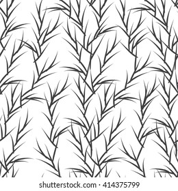 Floral seamless pattern. Branch silhouette background.