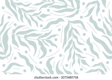 Floral seamless pattern with branches isolated on background