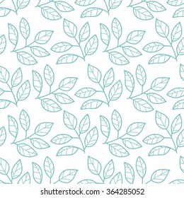 Padrão floral sem emenda com ramos e folhas. Ilustração vetorial.