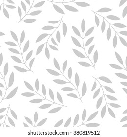 Floral seamless pattern with branches and leaves. Vector illustration.