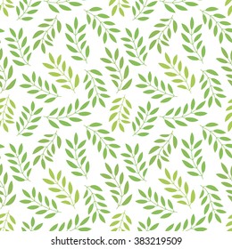 Floral seamless pattern with branches and leaves. Vector illustration.