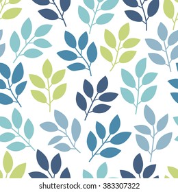 Padrão floral sem emenda com ramos e folhas. Ilustração vetorial.