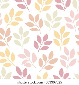 Floral seamless pattern with branches and leaves. Vector illustration.