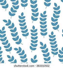 Floral seamless pattern with branches and leaves. Vector illustration.