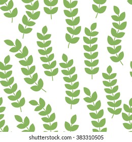 Floral seamless pattern with branches and leaves. Vector illustration.