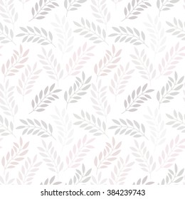 Floral seamless pattern with branches and leaves. Vector illustration.