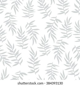 Floral seamless pattern with branches and leaves. Vector illustration.