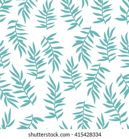 Floral seamless pattern with branches and leaves. Vector illustration.