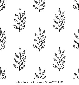Floral seamless pattern with branches. Vector illustration.