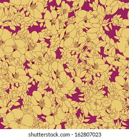 Floral seamless pattern with branches. Vector illustration