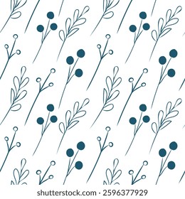 floral seamless pattern of the branches. winter vector image