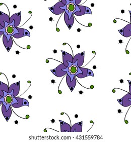 Floral seamless pattern of bright color pretty summer sweet