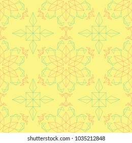 Floral seamless pattern. Bright colored background with pink and green flower elements for wallpapers.