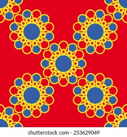 Floral seamless pattern bright colors. Vector illustration