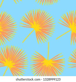 Floral seamless pattern in bright style. Palm leaves. Vector botanical illustration.