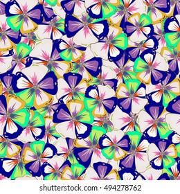 Floral seamless pattern with bright summer flowers. Endless vector texture for romantic design, decoration, greeting cards, posters, invitations, advertisement, for textile print and fabric.