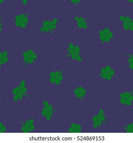 Floral seamless pattern of bright summer flowers in green and violet colors. Endless vector texture for romantic design, greeting cards, posters, invitations, advertisement, for textile print, fabric.