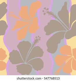 Floral seamless pattern with bright summer flowers in beige colors. Endless vector texture for romantic design, decoration, greeting cards, invitations, advertisement, for textile print and fabric.
