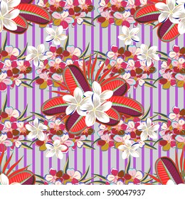 Floral seamless pattern with bright summer flowers in blue and green colors. Endless vector texture for romantic design, decoration, greeting cards, posters, wrapping, for textile print and fabric.