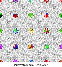 Floral seamless pattern with bright summer flowers in colors. Endless vector texture for romantic design, decoration, greeting cards, posters, wrapping, for textile print and fabric.