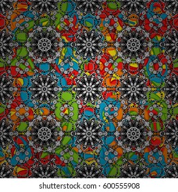 Floral seamless pattern with bright summer flowers in colors. Endless vector texture for romantic design, decoration, greeting cards, posters, wrapping, for textile print and fabric.