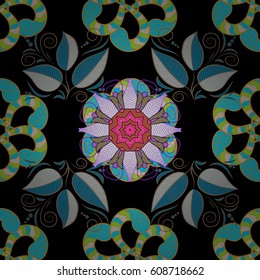 Floral seamless pattern with bright summer flowers in colors. Endless vector texture for romantic design, decoration, greeting cards, posters, wrapping, for textile print and fabric.