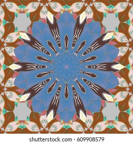 Floral seamless pattern with bright summer flowers in colors. Endless vector texture for romantic design, decoration, greeting cards, posters, wrapping, for textile print and fabric.