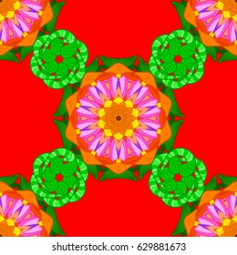 Floral seamless pattern with bright summer flowers in colors. Endless vector texture for romantic design, decoration, greeting cards, posters, wrapping, for textile print and fabric.