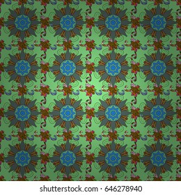 Floral seamless pattern with bright summer flowers in blue colors. Endless raster texture for romantic design, decoration, greeting cards, posters, wrapping, for textile print and fabric.