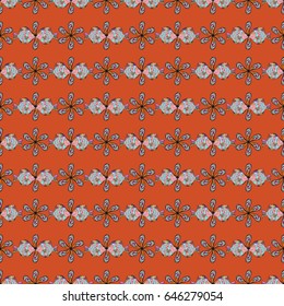 Floral seamless pattern with bright summer flowers in blue colors. Endless raster texture for romantic design, decoration, greeting cards, posters, wrapping, for textile print and fabric.