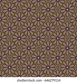 Floral seamless pattern with bright summer flowers in blue colors. Endless raster texture for romantic design, decoration, greeting cards, posters, wrapping, for textile print and fabric.