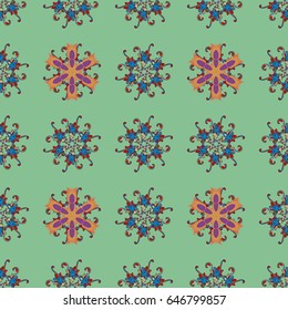 Floral seamless pattern with bright summer flowers in blue and pink colors. Endless vector texture for romantic design, decoration, greeting cards, posters, wrapping, for textile print and fabric.