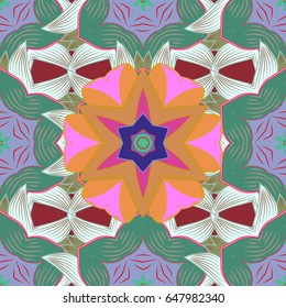 Floral seamless pattern with bright summer flowers. Endless vector texture for romantic design, decoration, greeting cards, posters, wrapping, for textile print and fabric.