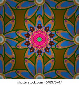 Floral seamless pattern with bright summer flowers. Endless vector texture for romantic design, decoration, greeting cards, posters, wrapping, for textile print and fabric.