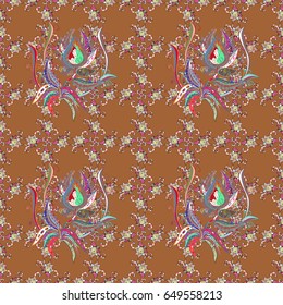 Floral seamless pattern with bright summer flowers in pink colors. Endless vector texture for romantic design, decoration, greeting cards, posters, wrapping, for textile print and fabric.