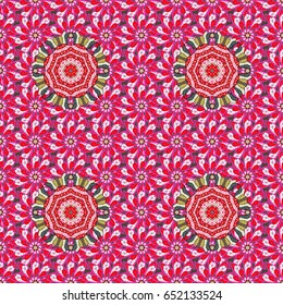 Floral seamless pattern with bright summer flowers in colors. Endless vector texture for romantic design, decoration, greeting cards, posters, wrapping, for textile print and fabric.