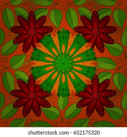 Floral seamless pattern with bright summer flowers in colors. Endless vector texture for romantic design, decoration, greeting cards, posters, wrapping, for textile print and fabric.