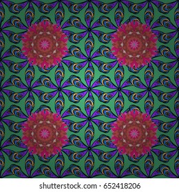 Floral seamless pattern with bright summer flowers in colors. Endless vector texture for romantic design, decoration, greeting cards, posters, wrapping, for textile print and fabric.