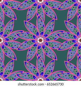 Floral seamless pattern with bright summer flowers in colors. Endless vector texture for romantic design, decoration, greeting cards, posters, wrapping, for textile print and fabric.