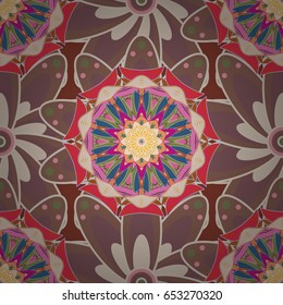 Floral seamless pattern with bright summer flowers in colors. Endless vector texture for romantic design, decoration, greeting cards, posters, wrapping, for textile print and fabric.